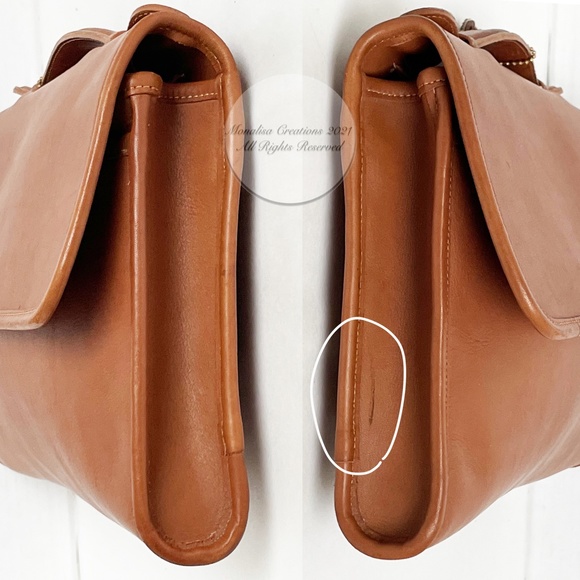 Coach Avenue Bag Crossbody Portfolio Brief #9886 British Tan Leather Vintage - Picture 8 of 14